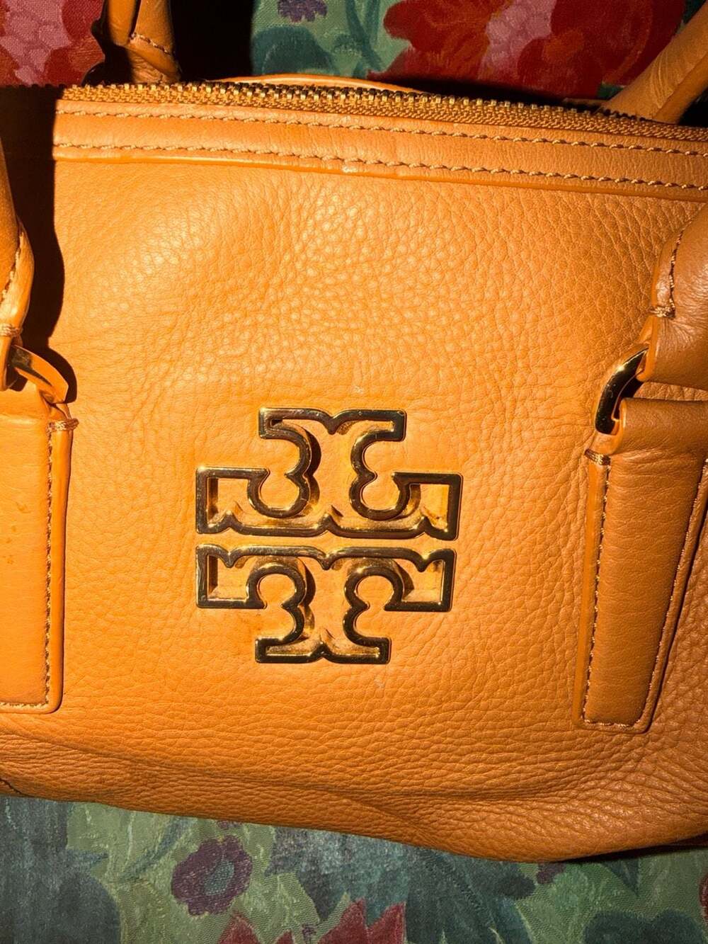 Tory Burch Pebble Leather Zip Satchel Handbag - Picture 7 of 8
